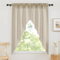 RYB HOME Curtain Tier and Swag Set, Privacy Sheer Curtains Window Treatment Drapes Light & Airy Voile Panels for Bedroom/Kitchen/Farmhouse Garden, 36 x 63-inch Each, 2 Pcs, Beige