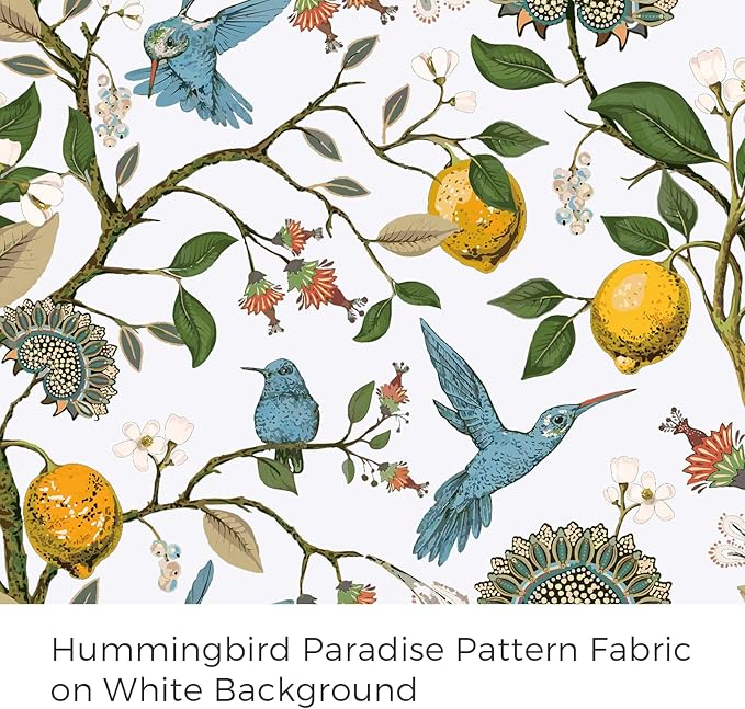 Topfinel White Kitchen Room Darkening Valances 24 Inch Length Vintage Botanical Floral Hummingbird Thermal Insulated Grommet Small Window Curtains for Track Laundry Kitchen, Camper 2 Panels