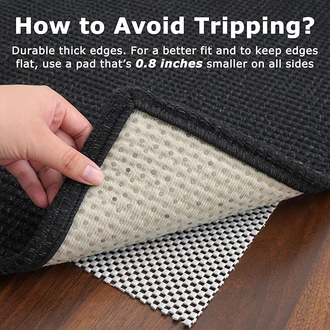 KOZYFLY Runners for Hallways 2x8 ft Washable Kitchen Runner Non Slip Rubber Backed Hall Runners Cotton Entryway Runner Rugs Floor Carpet for Indoor Backdoor Bedroom Kitchen, Black/Dark Grey