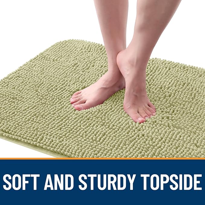 OLANLY Dog Door Mat for Muddy Paws 47x24, Absorbs Moisture and Dirt, Absorbent Non-Slip Washable Doormat, Quick Dry Chenille Mud Mat for Dogs, Entry Indoor Entryway Carpet for Inside Floor, Vanilla
