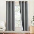 NICETOWN 100% Blackout Linen Texture Curtains 70 inches Long, Dove Grey, 2 Pcs, Thermal Insulated Full Blackout 2-Layer Lined Drapes, Energy Efficiency Window Draperies for Boy's Room