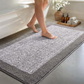 60x24 Long Bathroom Rugs Washable Non Slip, Light Grey Bath Mat for Bathroom Floor Tub, Soft Absorbent Quick Dry Mats for Shower, Bathtub,Home Decor