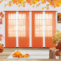 youleyar Solid Sheer Rod Pocket Curtain Voile Draperies 4 Panels White Beige Black Grey Ivory 52 Inch Width 84 Inch Long 1 Pair for Kitchen Bedroom Children Living Room Yard(Burnt Orange,52 Wｘ84 L)