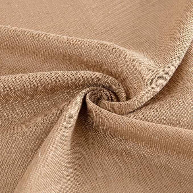 MIULEE Brown Linen Curtains 72 Inch Length for Bedroom Living Room, Soft Thick Linen Textured Window Drapes Semi Sheer Light Filtering Back Tab Rod Pocket Burlap Look Farmhouse Decor, 2 Panels