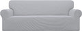Easy-Going Stretch Sofa Slipcover 1-Piece Sofa Cover Furniture Protector Couch Soft with Elastic Bottom for Kids, Polyester Spandex Jacquard Fabric Small Checks (Sofa, Silver Gray)