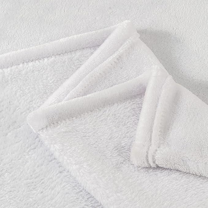 BEDELITE Fleece Blanket White Throw Blanket for Couch & Bed, Luxury Plush Cozy Fuzzy Blanket 50" x 60", Super Soft Warm Lightweight Throw Blanket for Travel Camping