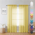 Lecloud Yellow Sheer Curtains 72 Inches Long 2 Panels, Light Filtering Voile Window Drapes for Bedroom Living Room, Dual Rod Pocket Semi Sheer Window Door Decor, 40" W x 72" L
