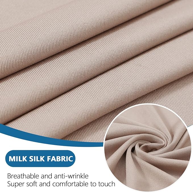 hyha Milk Silk Couch Cushion Covers for Sectional Sofa, Soft Sectional Sofa Couch Covers L Shape Washable, Outdoor Cushion Covers for Patio Furniture with Elastic Bottom(Chaise, Taupe)