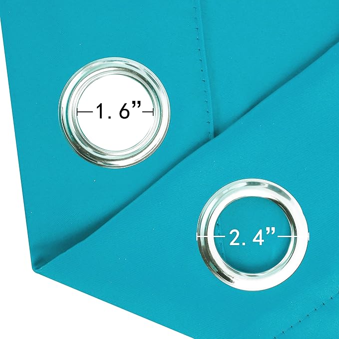 LEMOMO Turquoise Thermal Blackout Curtains/52 x 72 Inch/Set of 2 Panels Room Darkening Curtains for Bedroom