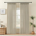 IVAPUPU Pinch Pleated Curtains 90 Inch Long 2 Panels for Living Room, Light Filtering Memory Trained Semi Sheer Linen Curtain with Rings Back Tab Drapes for Bedroom Nursery, 40W, Burlywood Birch