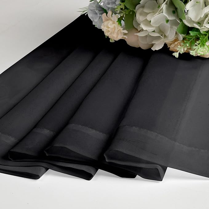 Aiyufeng Sheer Black Curtains 120 Inches Long, Extra Long Rod Pocket Solid Color Window Sheer Curtain Panels, Elegant Curtains & Drapes for Living Room, Bedroom 2 Panels (Black, 59" W x 120" L)