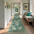 Area Rugs 2'6''x12' Runner Rug Non Slip Washable for Kitchen Hallway Bedroom Beside Laundry Room Bathroom Rug, Floor Carpet, Dark Blue Vintage