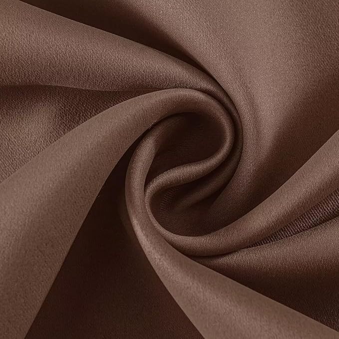 Joydeco Brown Custom Solid Single Blackout Curtain for Bedroom and Living Room, Grommet Thermal Insulated Room Darkening Curtain 1 Panel (Custom Size,Brown)