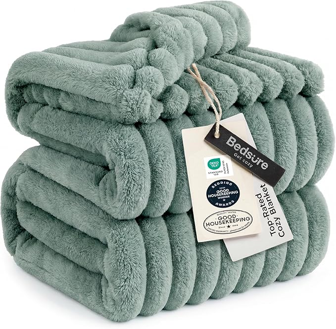 Bedsure GentleSoft Sage Green California King Size Blanket for Bed - Cozy Soft Blankets for Women, Cute Large Throws for Girls, 102x96 Inches