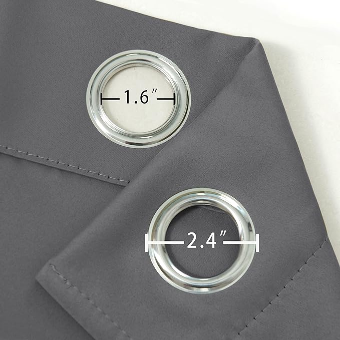 LEMOMO Grey Blackout Curtains/52 x 95 Inch/Set of 2 Panels Thermal Insulated Room Darkening Curtains for Bedroom