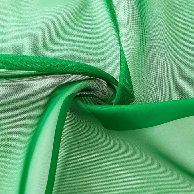 SpaceDresser Sheer Voile Window Treatment Rod Pocket Curtain Panels for Kitchen Bedroom Living Room Drapes Sunlight Filtering Privacy Semi Home Decor Assorted Colors Sizes (Green, 52 W x 63 L)