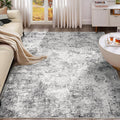 UERMEI 10x12 Area Rug Living Room Rugs - Washable Neutral Modern Abstract Soft Thin Large Rug Indoor Floor No Slip Rug Carpet for Bedroom Under Dining Table Home Office Decor - Grey
