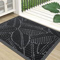 Colorxy Waterproof Doormat, Sturdy Natural Rubber Front Indoor Mat, Non Slip Low Profile Indoor Outdoor Door Mats, Stain and Fade Resistant Floor Mat, Easy Clean Patio Entrance Mat, 36''x24'', Black