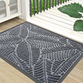 Colorxy Waterproof Doormat, Sturdy Natural Rubber Front Indoor Mat, Non Slip Low Profile Indoor Outdoor Door Mats, Stain and Fade Resistant Floor Mat, Easy Clean Patio Entrance Mat, 59''x23'', Grey