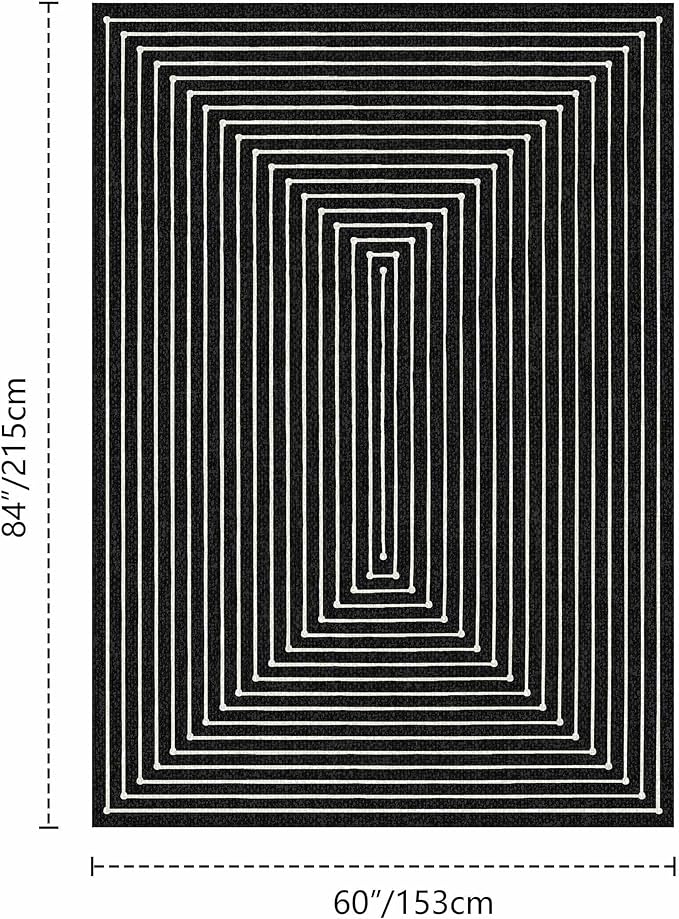 Latte&Fog 6x9 Area Rugs for Living Room Bedroom, Modern Abstract Washable Rug, Boho Non Slip Low Pile Carpet for Indoor Dining Room, Office, Dorm, Classroom, Farmhouse and Kids Room
