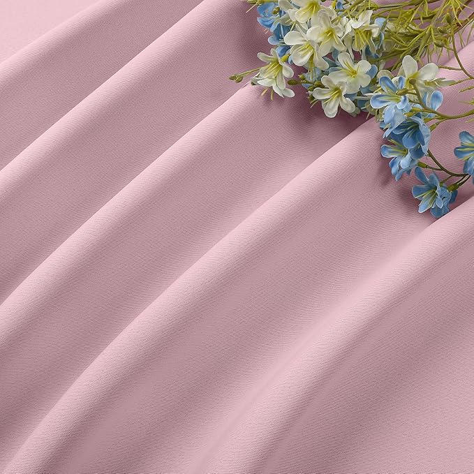 CUCRAF Light Pink Blackout Curtains 72 inch Length 2 Panels Set, Rod Pocket Room Darkening Drapes for Bedroom Living Room, Insulated Thermal Light Blocking Window Curtain (W52 x L72 Inch)