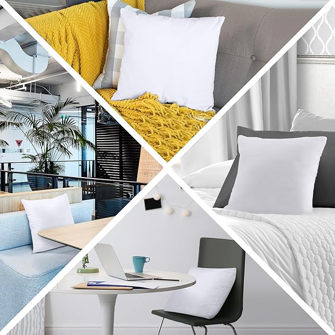 Utopia Bedding Throw Pillows (Set of 1, White) – 18 x 18 Inches Down Alternative Pillows for Bed, Sofa, and Couch - Fluffy Decorative Stuffer Pillow for Indoors & Outdoors