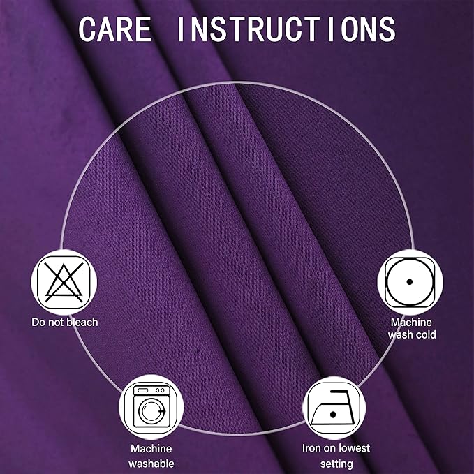 LEMOMO Purple Thermal Blackout Curtains/52 x 108 Inch/Set of 2 Panels Room Darkening Curtains for Bedroom