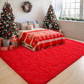 Chicrug Soft Area Rugs for Bedroom Living Room Plush Fluffy Rug 6x9 Feet, Shag Furry Area Rug Carpet Non Shedding for Nursery Children Kids Girls Room Home Decorative, Red