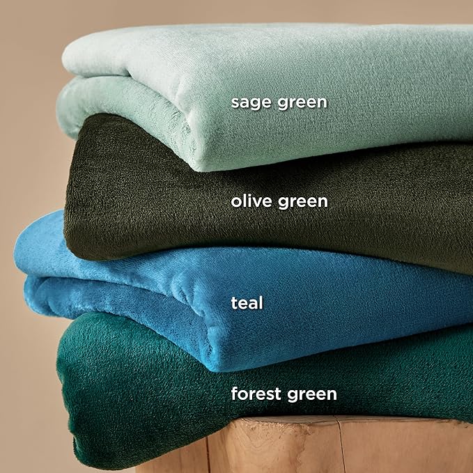 Bedsure GentleSoft Fleece Throw XL Blanket Sage Green - 300GSM Soft Lightweight Plush Cozy Blankets for Bed, Sofa, Couch, Travel, Camping, 50x70 inches
