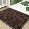 Colorxy Waterproof Doormat, Sturdy Natural Rubber Front Door Mats, Non Slip Low Profile Indoor Outdoor Entrance Mat, Stain Resistant Easy Clean Floor Mat for Patio or Entryway, 48''x32'', Dark Brown