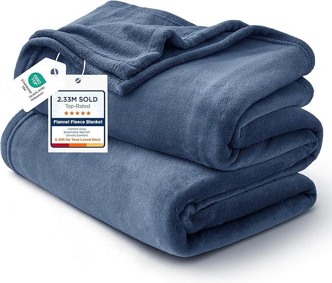 Bedsure GentleSoft Fleece Throw Blanket Mineral Blue - 300GSM Blankets for Couch, Sofa, Bed, Soft Lightweight Plush Cozy Throws for Toddlers, 50x60 inches