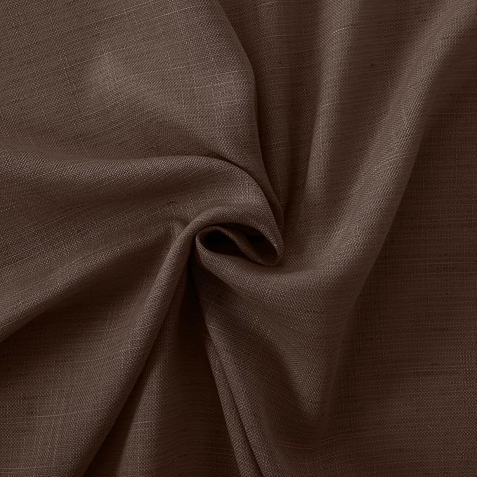 BGment Long Linen Curtains 102 Inch Length for Living Room, Brown Semi Sheer Window Drapes for Bedroom Farmhosue Decor with Rod Pocket Leightweight Rustic Textured, 2 Panels Set, Each 52 Inch Wide