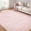 Nakagishi Pink Rugs for Bedroom Girls: 6x9 Washable Boho Large Neutral Cute Soft Area Rug Modern Indoor Floor Non Slip Accent Carpet for Living Room Nursery Kids Playroom Preppy Room Dorm Baby Room