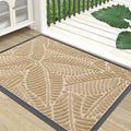 Colorxy Waterproof Doormat, Sturdy Natural Rubber Front Indoor Mat, Non Slip Low Profile Indoor Outdoor Door Mats, Stain and Fade Resistant Floor Mat, Easy Clean Patio Entrance Mat, 30''x17'', Beige