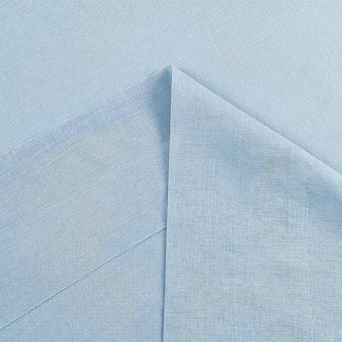 DWCN Sky Blue Sheer Curtains Semi Transparent Voile Rod Pocket Curtains for Bedroom and Living Room, 42 x 63 inches Long, Set of 2 Panels