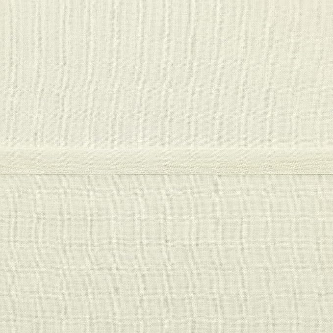 DWCN Ivory Sheer Curtains Semi Transparent Voile Rod Pocket Curtains for Bedroom and Living Room, 42 x 54 inches Long, Set of 2 Panels