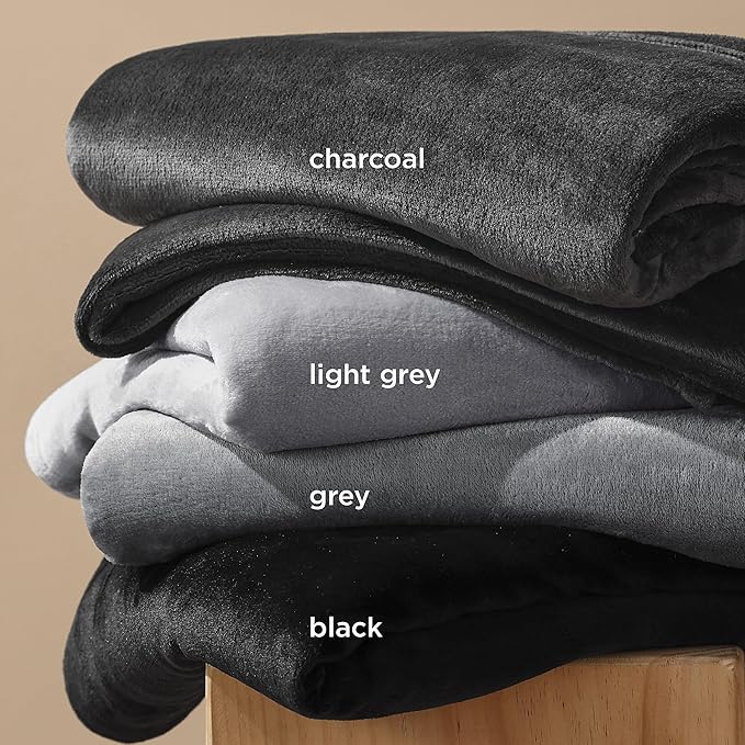 Bedsure GentleSoft Twin XL Fleece Blanket Dorm Bedding - Lightweight Soft Cozy Blankets for Bed, Sofa, Couch, Travel, Camping, Charcoal, 66"x90"