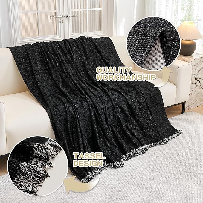MYSKY HOME Oversized Couch Cover Sofa Covers Couch Covers for 3 Cushion Couch Sofa Pet Friendly L Shaped Couch Cover Sectional Couch Covers Non Slip Furniture Protector for Kids, Dogs, 91"x150", Black