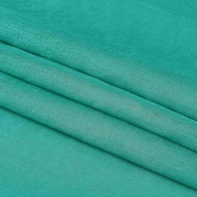 DWCN Teal Sheer Curtains Semi Transparent Voile Rod Pocket Curtains for Bedroom and Living Room, 52 x 63 inches Long, Set of 2 Panels