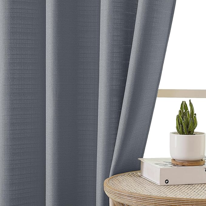 Chyhomenyc Dark Grey Valance for Windows, Light Filtering Faux Linen Decorative Small Window Kitchen Curtain, Rod Pocket Short Cafe Valance for Bathroom Laundry Basement, 60Wx14L inch, 1 Piece