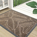 Colorxy Waterproof Doormat, Sturdy Natural Rubber Front Indoor Mat, Non Slip Low Profile Indoor Outdoor Door Mats, Stain and Fade Resistant Floor Mat, Easy Clean Patio Entrance Mat, 59''x20'', Brown
