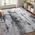 Toneed Abstract Area Rug Modern Washable Rug Soft Non Slip Rug Low Pile for Bedroom Living Room Dining Room Slate Grey 3x5 Feet