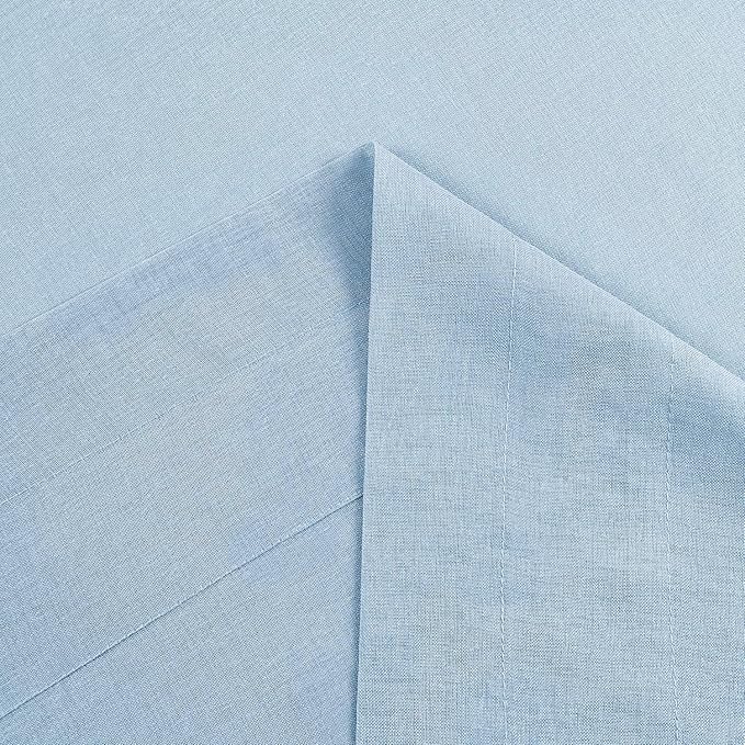 DWCN Sky Blue Sheer Curtains Semi Transparent Voile Rod Pocket Curtains for Bedroom and Living Room, 52 x 84 inches Long, Set of 2 Panels