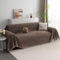 MYSKY HOME Couch Covers for 2 Cushion Couch Sofa, Chenille L Shape Sectional Couch Cover - Pet-Friendly, Machine Washable, Non-Slip Sofa Protector for Dogs, Kids, 71"x118", Deep Chocolate
