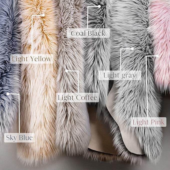 Ashler Faux Fur Rug, Fluffy Shaggy Area Rug Ultra Soft 2.2 x 6 Feet Rectangle Fur Rug, Frosted Bottom Pink Fuzzy Rug Machine Washable Shag Rug, Nursery Decor Throw Rugs for Bedroom, Living Room