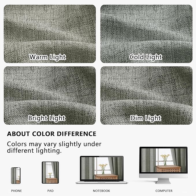 OVZME Valance for Windows, Light Filtering Faux Linen Textured Small Short Valance Kitchen Curtain, Dual Rod Pocket Top Short Window Curtain for Bathroom Basement Farmhouse, 52Wx14L Inch, Dark Grey