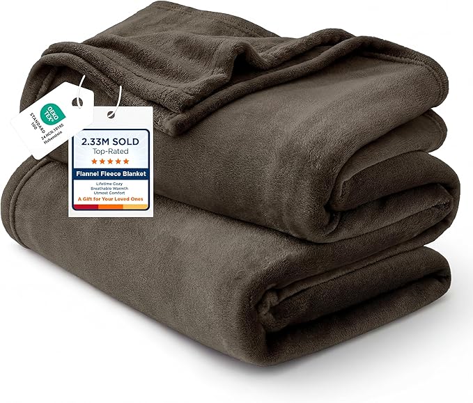 Bedsure GentleSoft Fleece Throw Blanket Brown - 300GSM Blankets for Couch, Sofa, Bed, Soft Lightweight Plush Cozy Throws for Toddlers, 50x60 inches