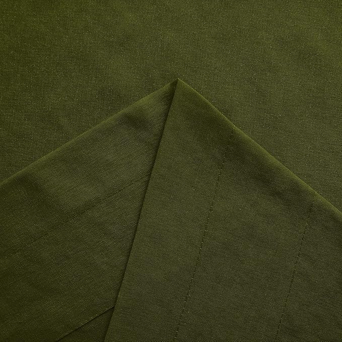 DWCN Olive Green Sheer Curtains for Kitchen Windows - Rod Pocket Semi Transparent Voile Tier Curtains for Bedroom, Living Room, Farmhouse, 36 x 36 inches Long, Set of 2 Panels