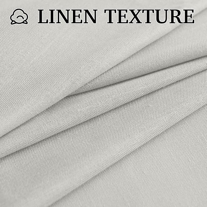 RYB HOME Nursery Soft Linen Sheer Curtains for Kids, Sheer Lightweight Back Tab Light Filtering Fabric Shades for Dining Room Guest Room, W 52 x L 108 inches, 2 Panels Set