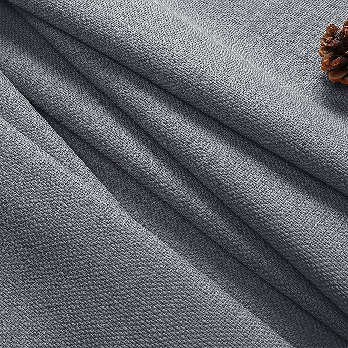Chyhomenyc Dark Grey Valance for Windows, Light Filtering Faux Linen Solid Short Curtain Valance, Burlap Decorative Small Curtain for Kitchen Bathroom Laundry Basement, 60Wx12L inch, 1 Piece